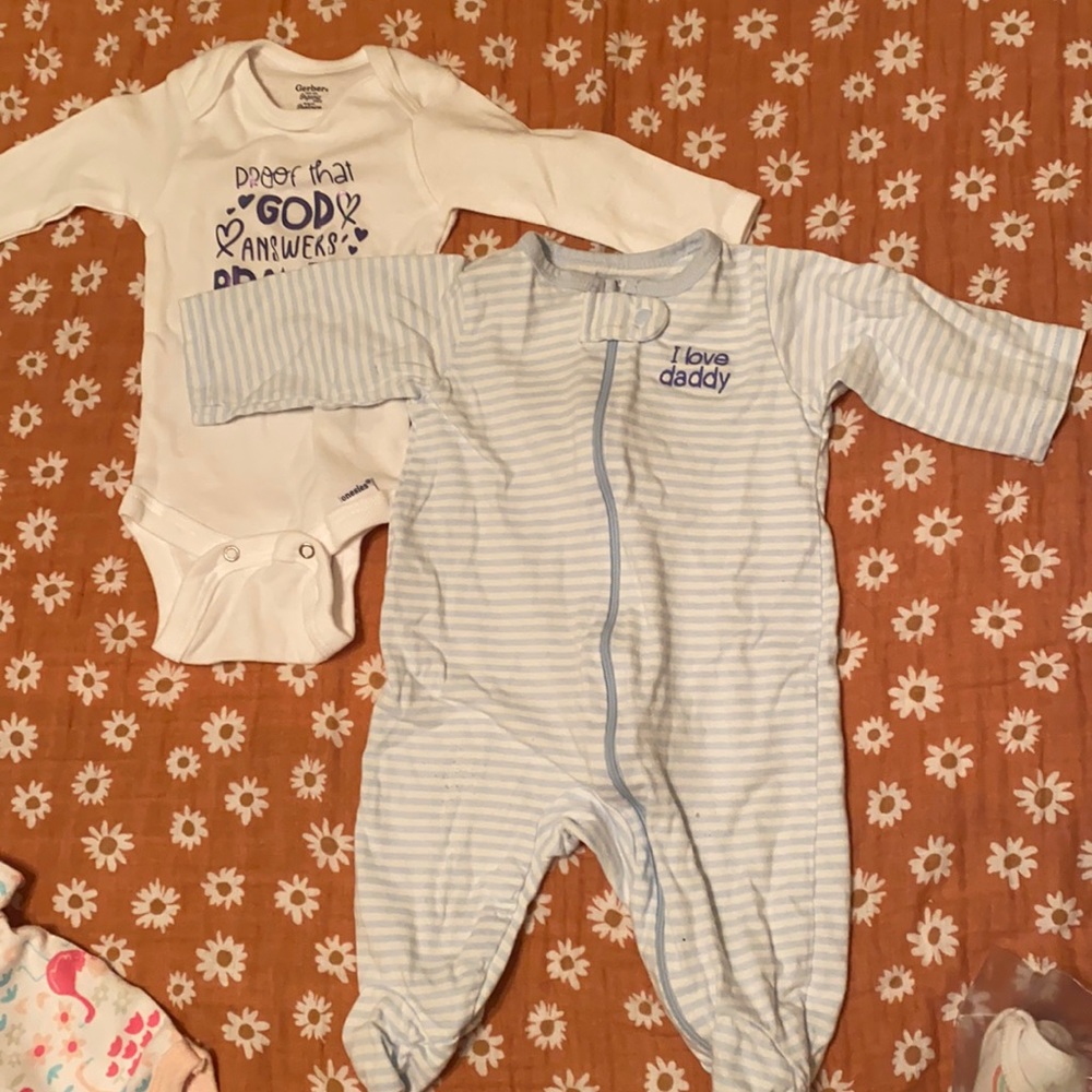Gerber and Carter’s 3m Baby Footie Pajama Onesie Bodysuit